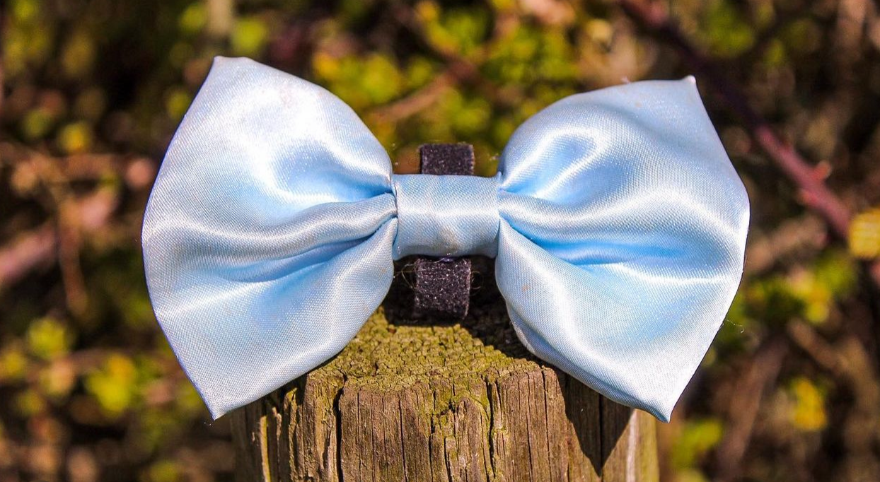 Baby Blue SATIN Bow-Tie