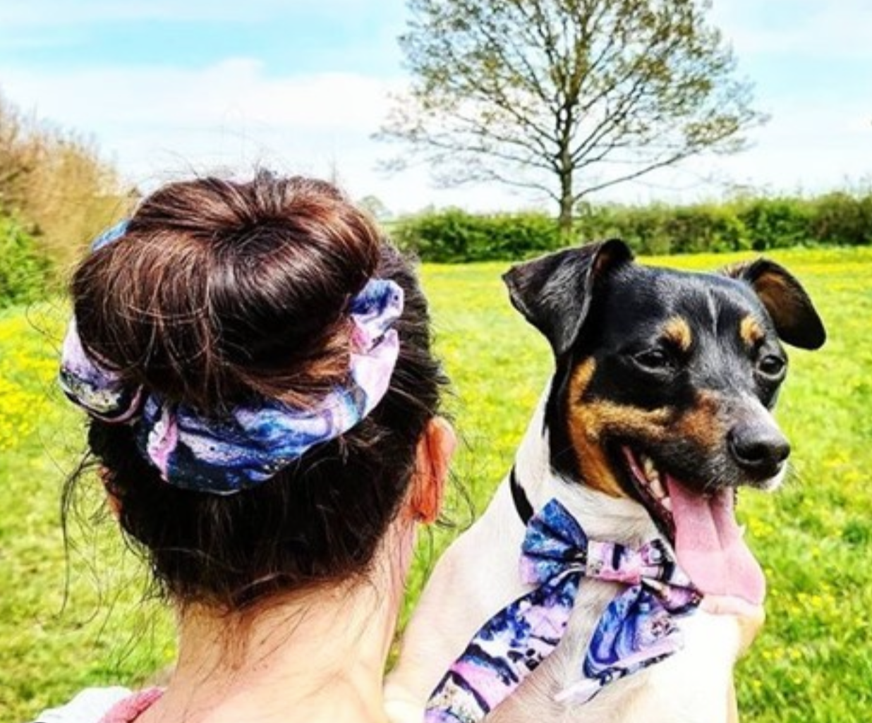 Purple Marble Bow-Tie