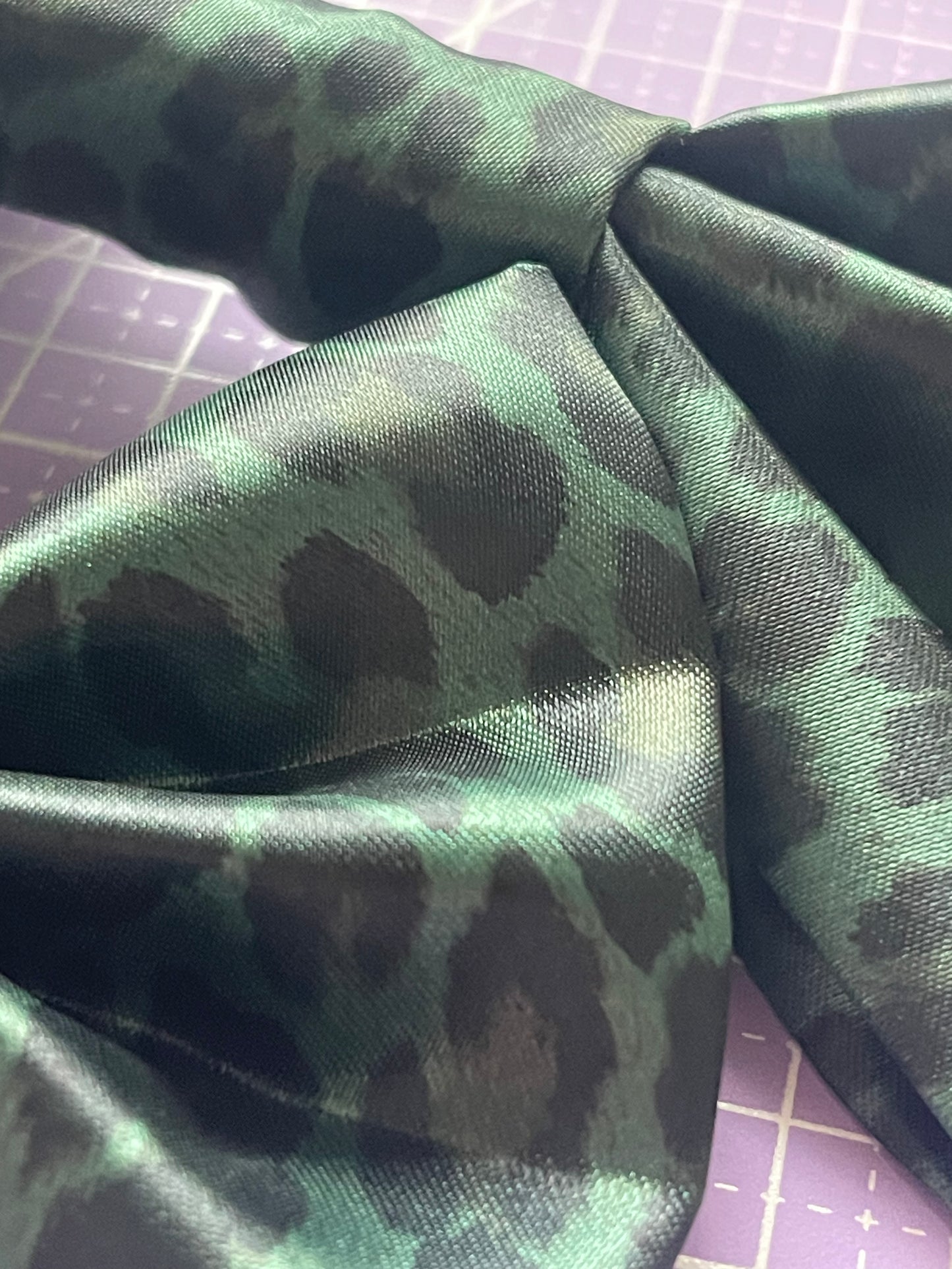 Green Leopard SATIN Hair Bow