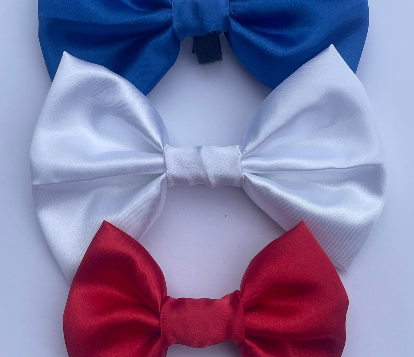 White Football Ribbon SATIN Bow-Tie