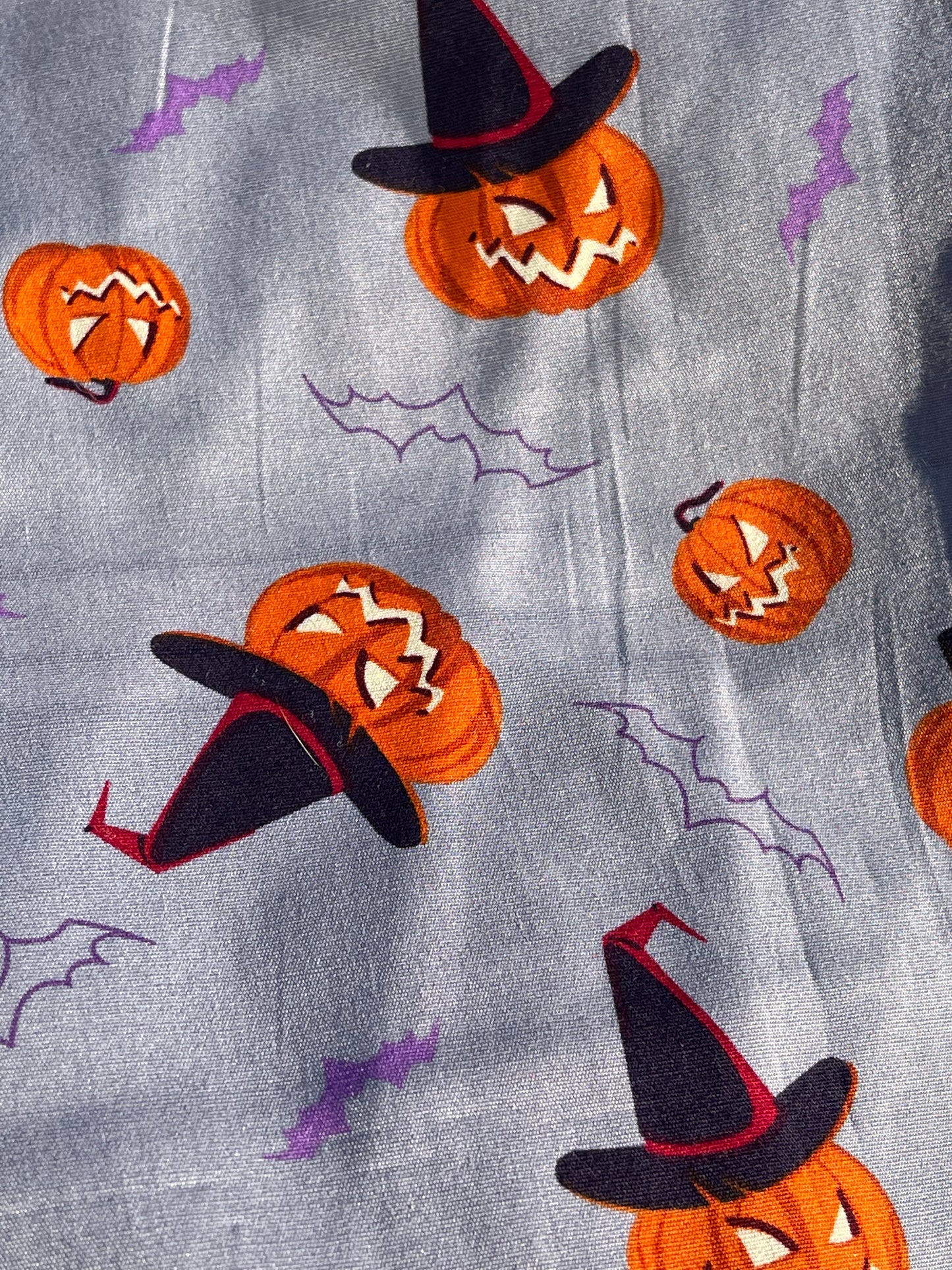Grey Pumpkin Witch Bandana
