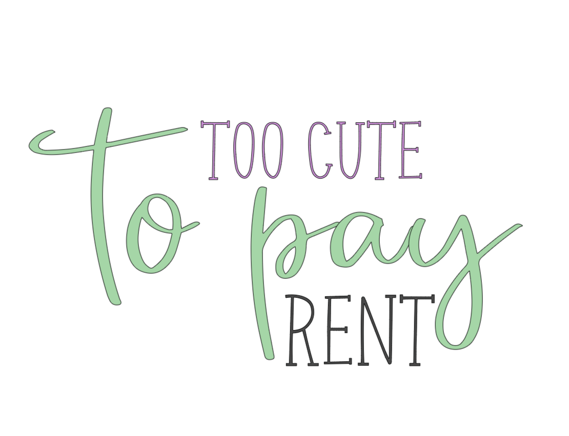 Too cute to pay rent - Vinyl Bandana Add On