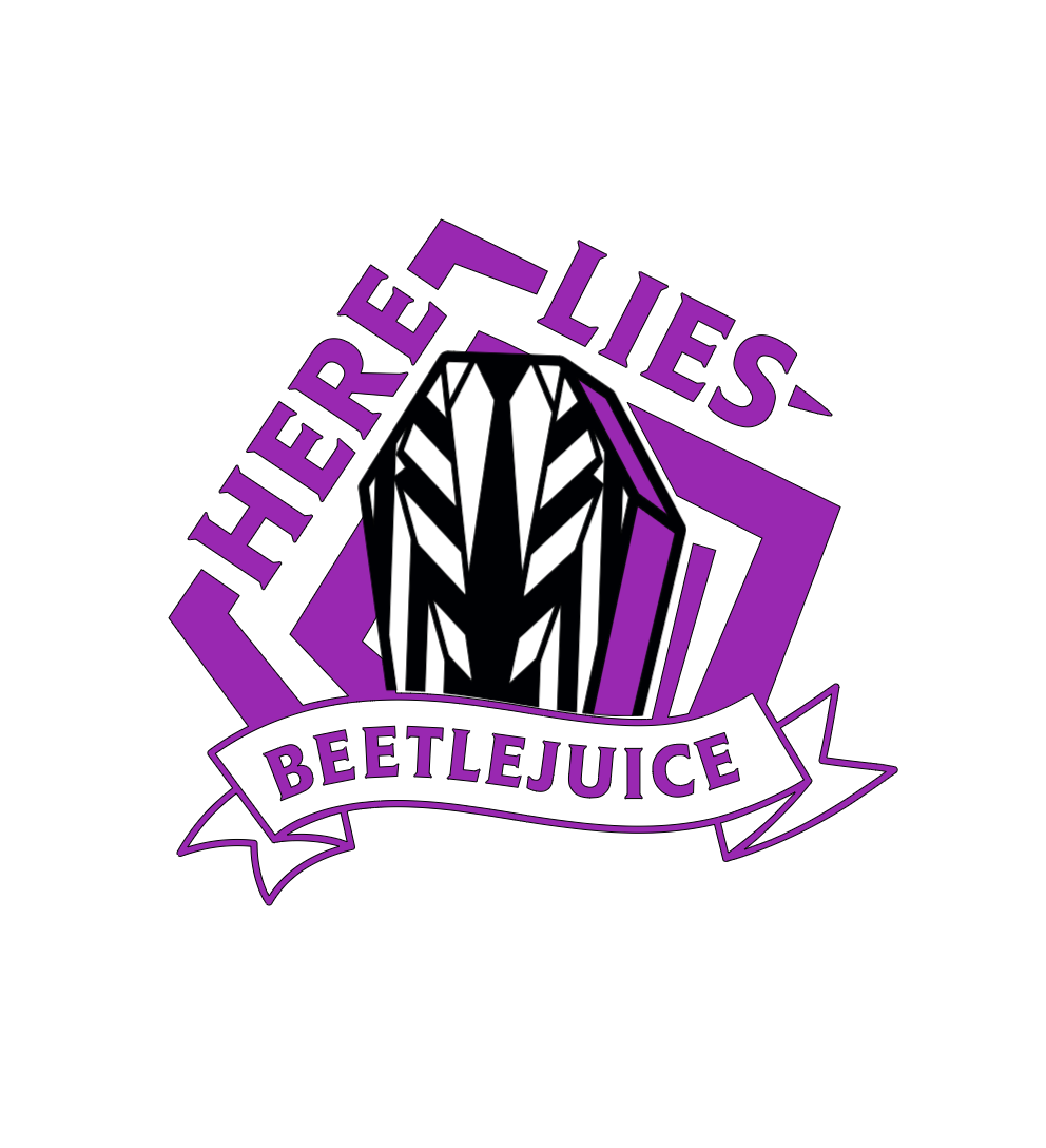 beetlejuice lies here - Vinyl Bandana Add On