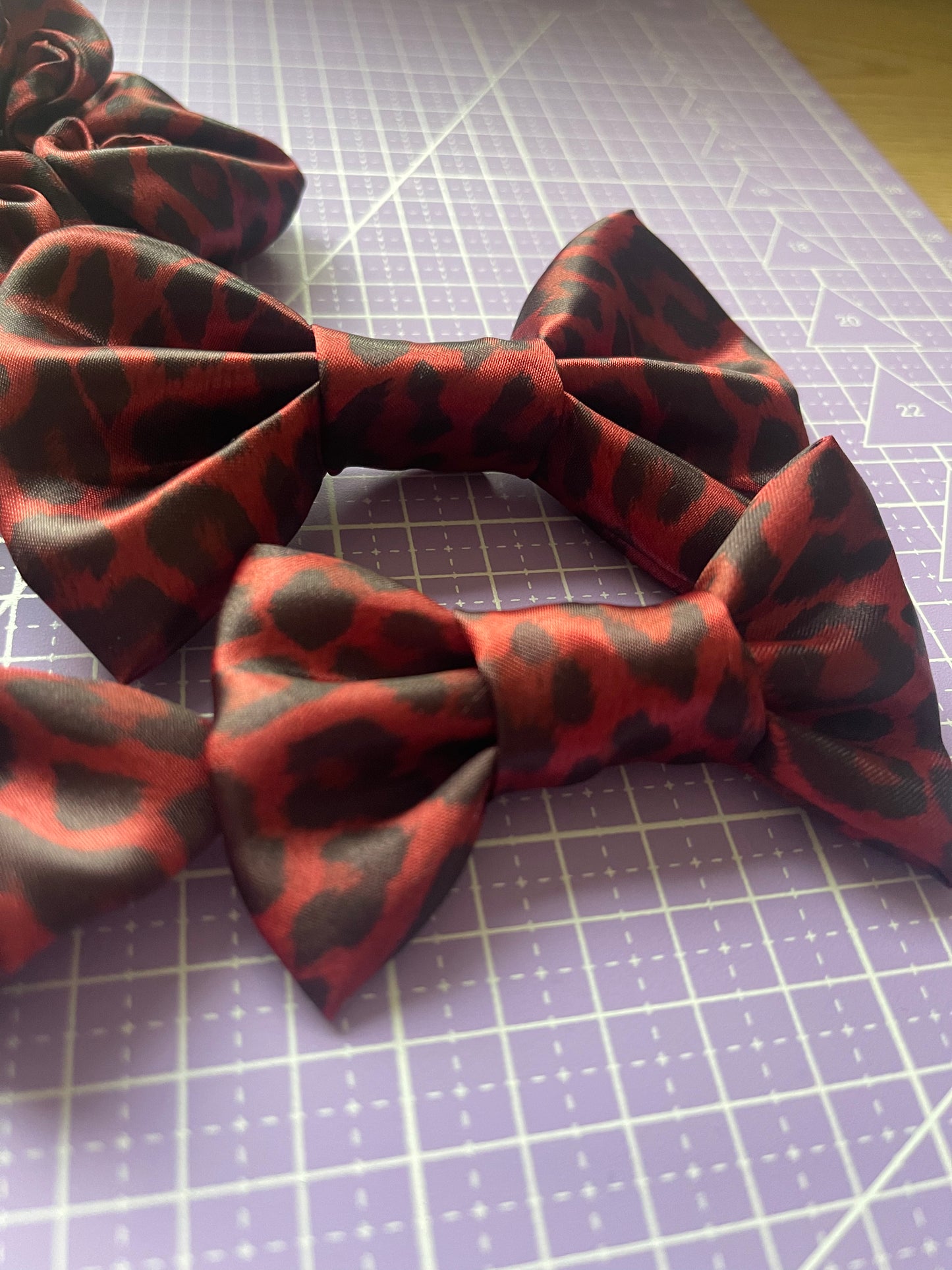 Red Leopard SATIN Bow-Tie