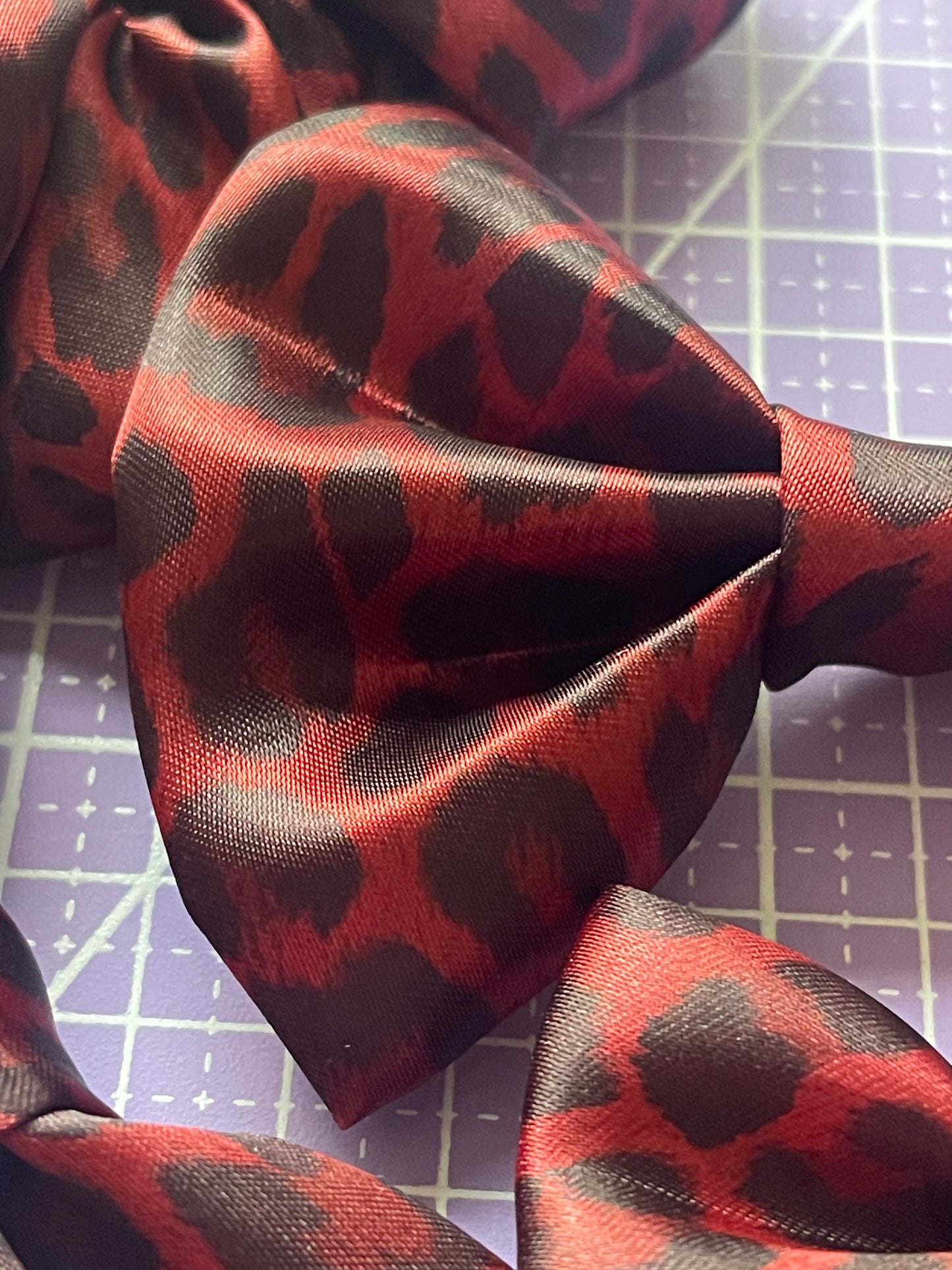 Red Leopard SATIN Bow-Tie