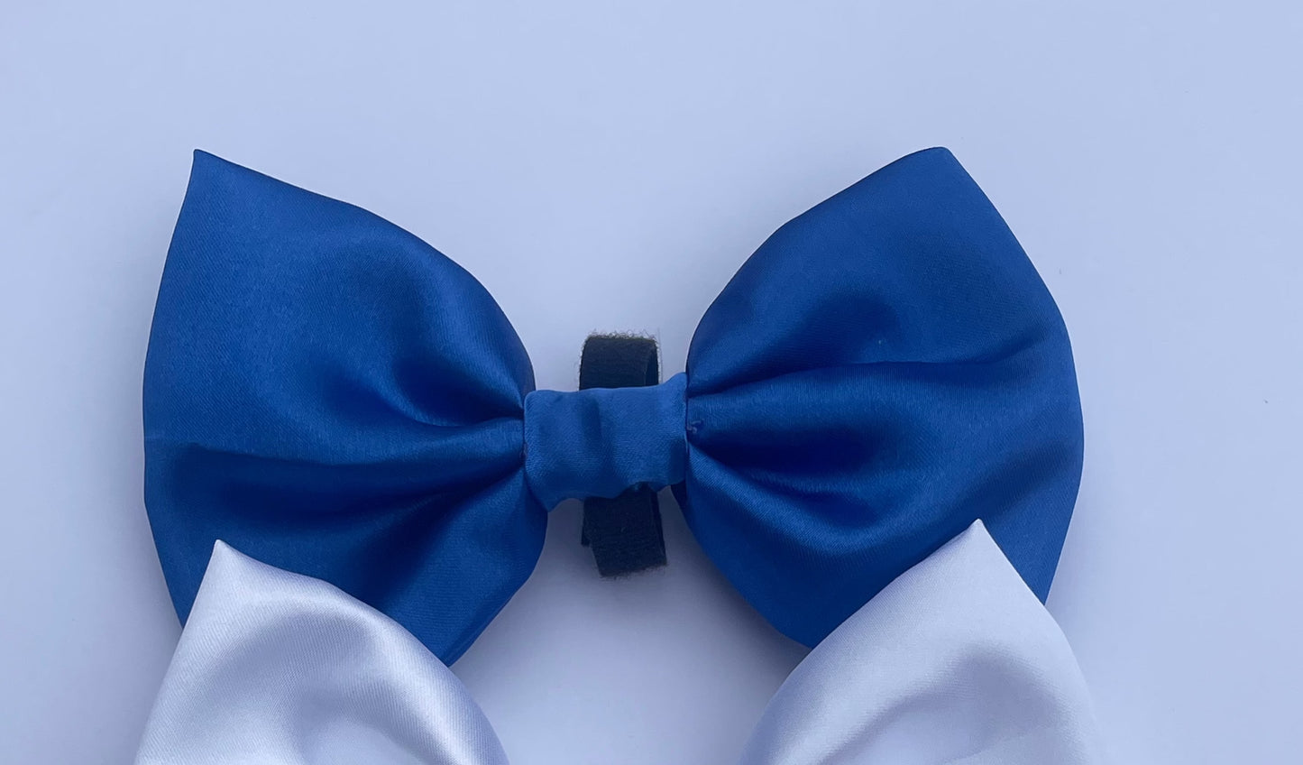 Blue Football Ribbon SATIN Bow-Tie