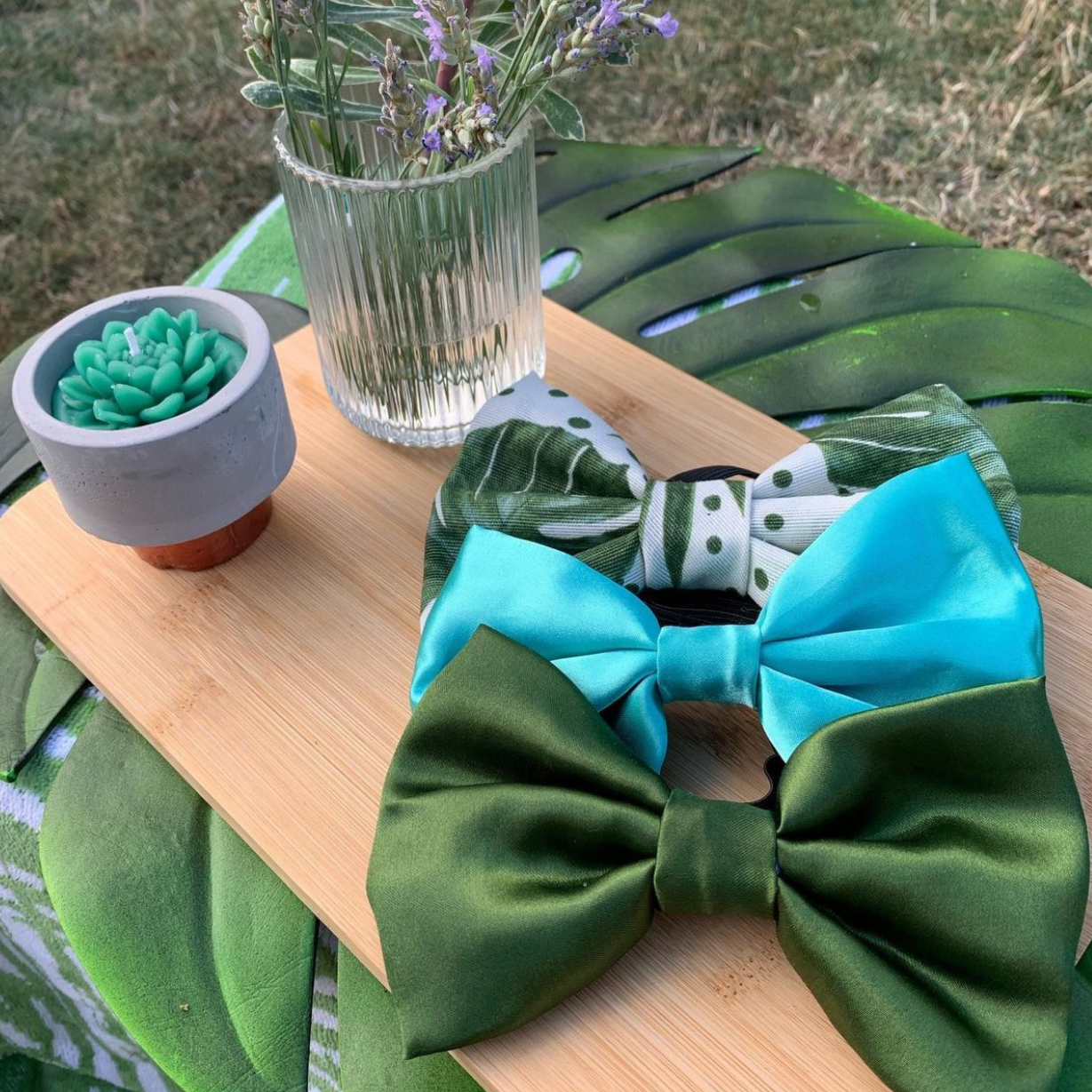 Olive SATIN Bow-Tie