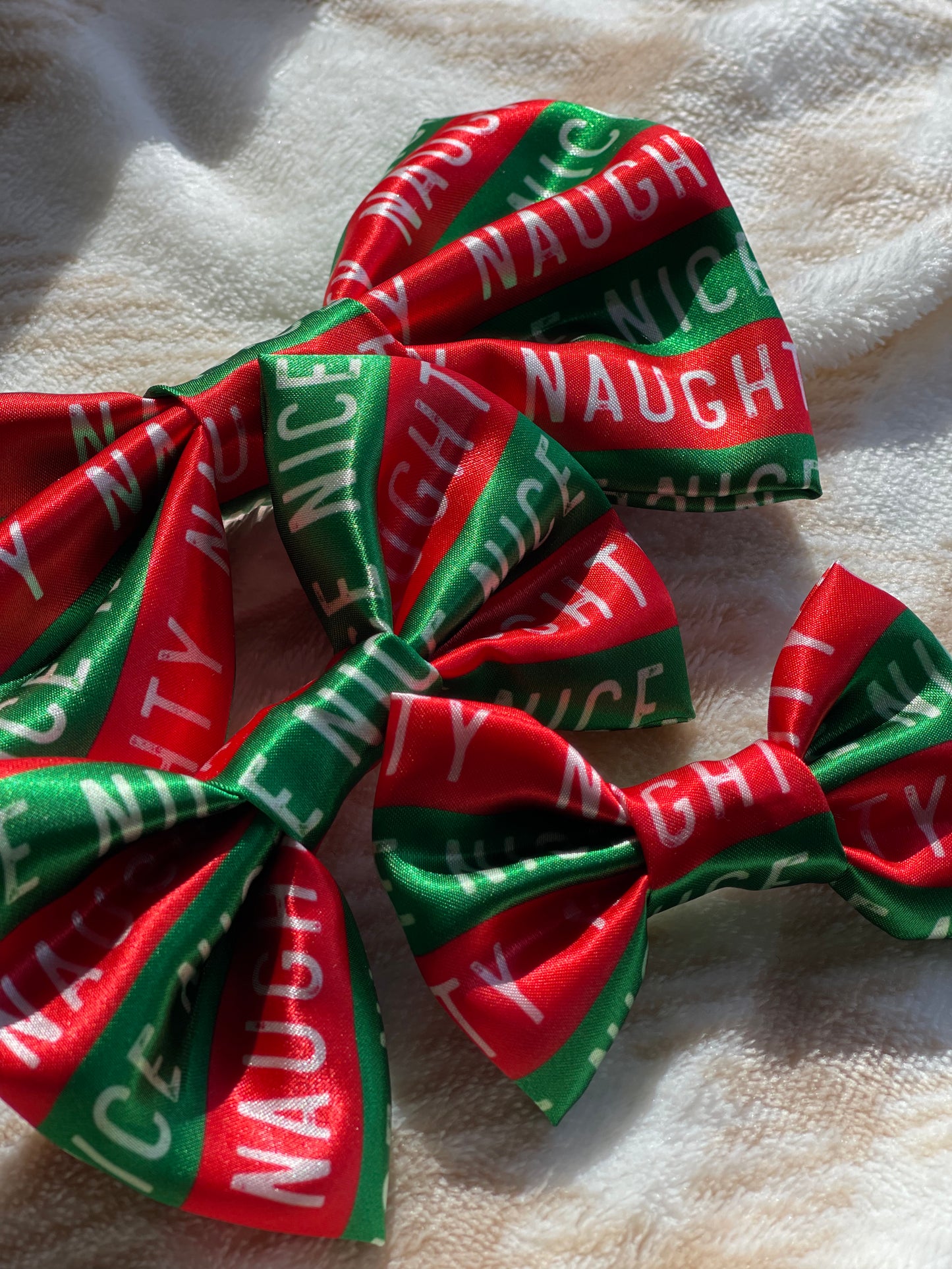 Naughty or Nice SATIN Bow-Tie