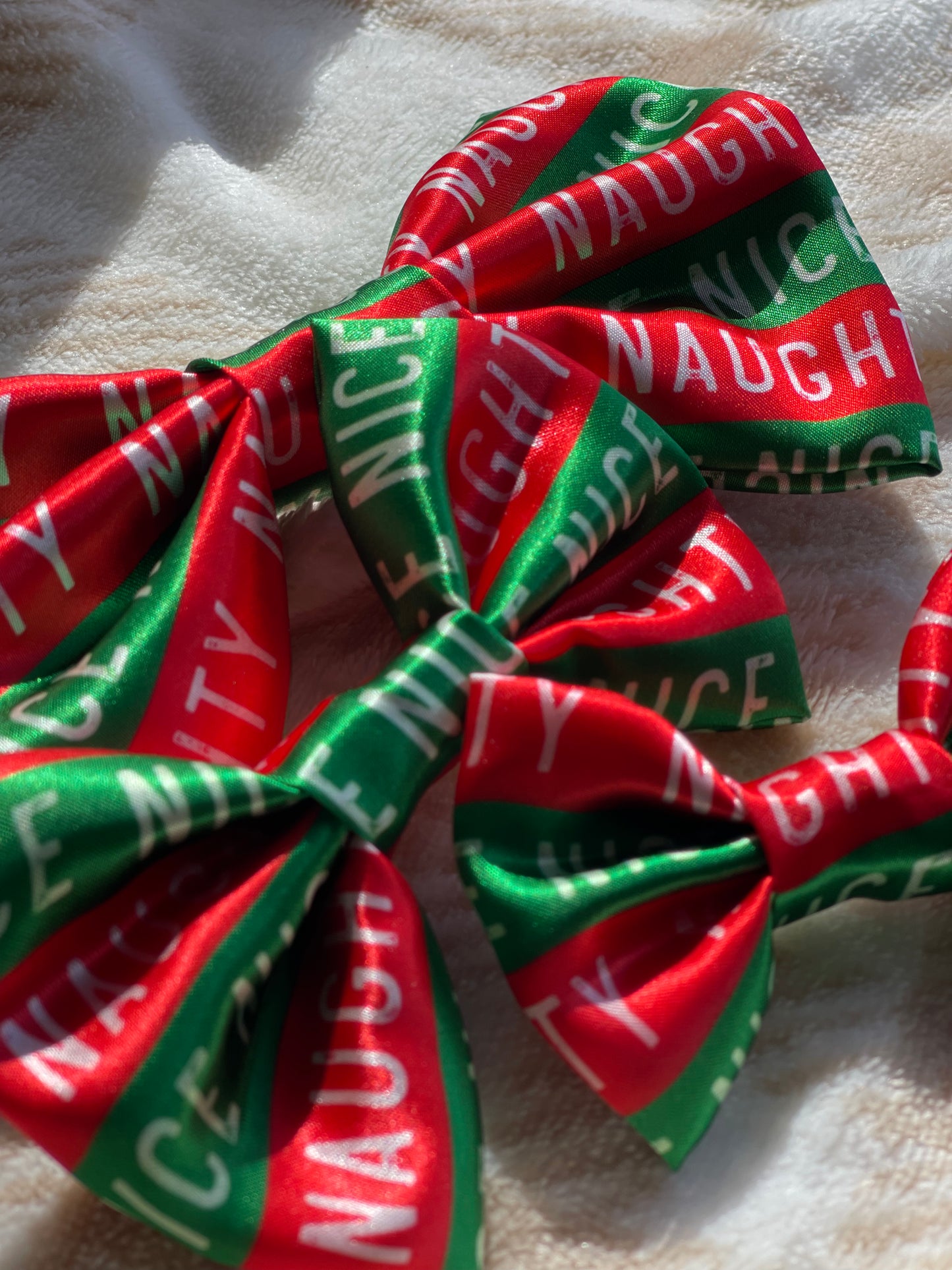 Naughty or Nice SATIN Bow-Tie