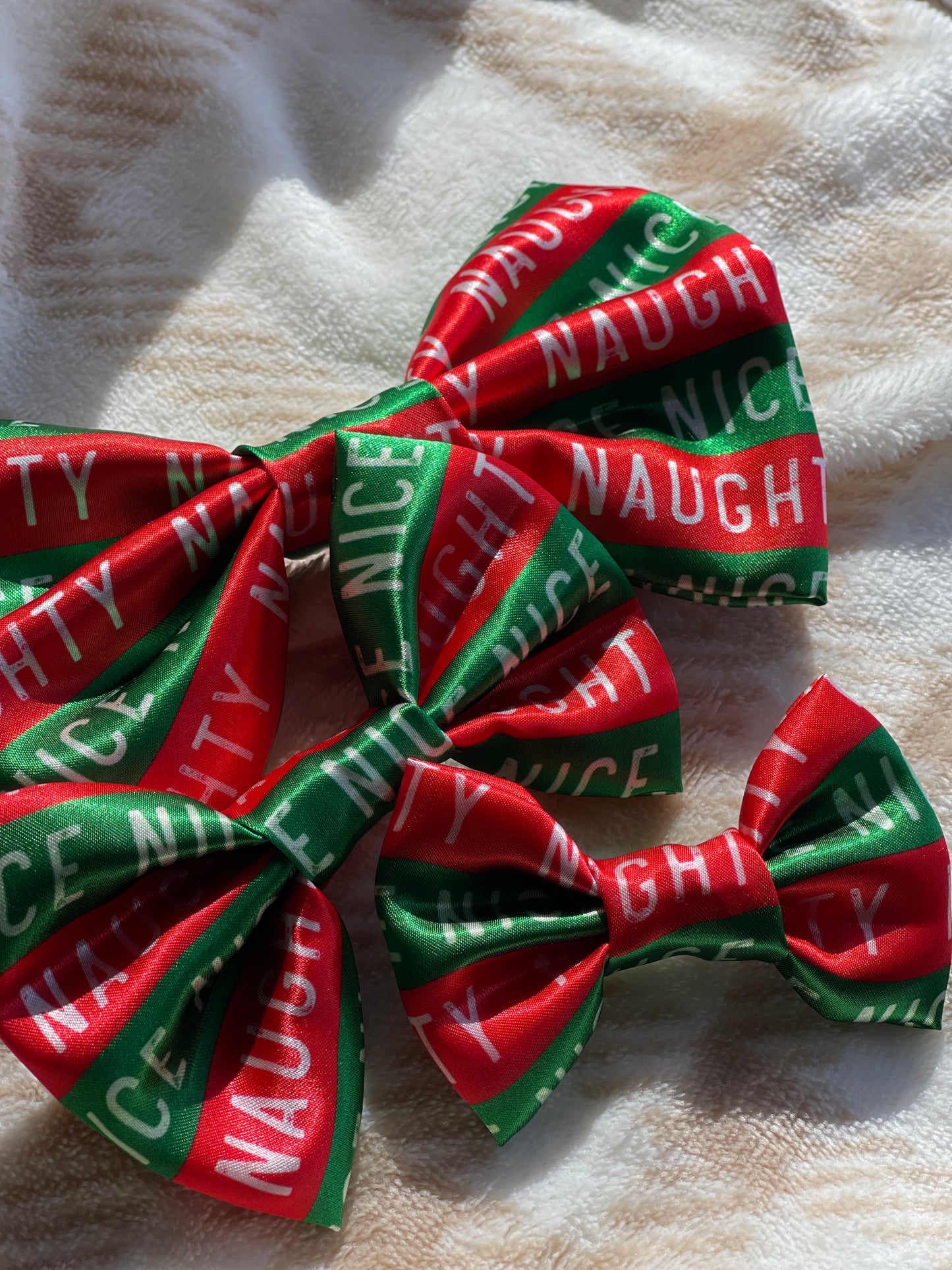 Naughty or Nice SATIN Bow-Tie