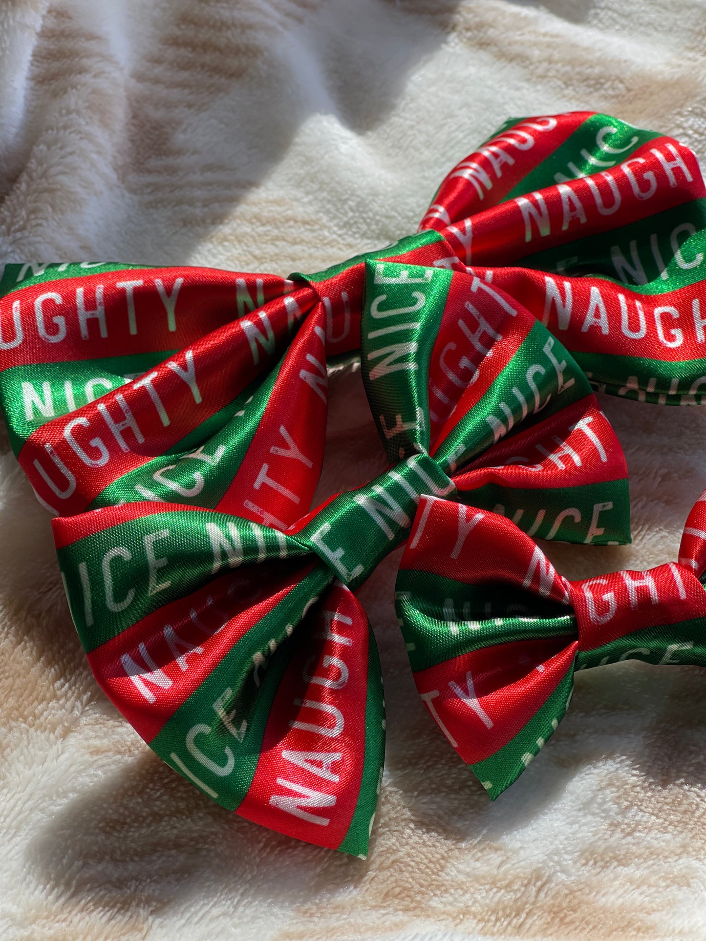 Naughty or Nice SATIN Bow-Tie