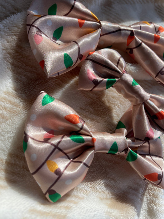 Christmas Lights SATIN Bow-Tie