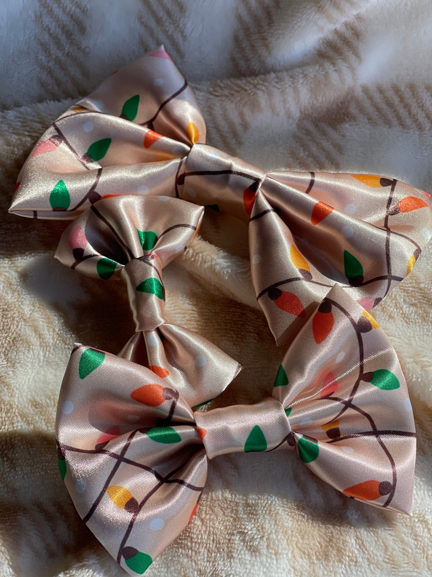 Christmas Lights SATIN Bow-Tie