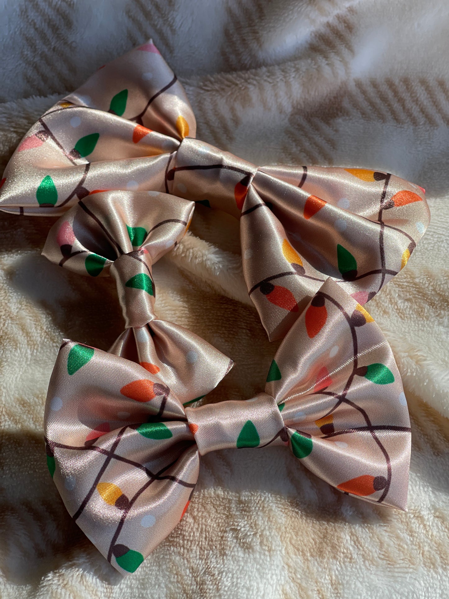 Christmas Lights SATIN Bow-Tie